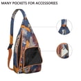 thumbnail image 2 of Boho Tropical Sling Backpack – Botanical Jungle Leaves & Monstera Print, Fashionable Multi-Functional Daypack, 2 of 2