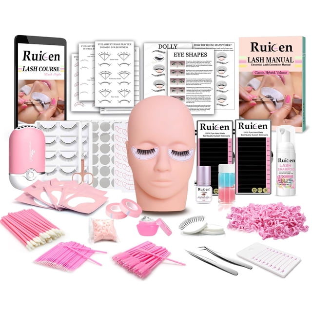 Kit de extensión de pestañas Ruicen Lash para principiantes con entrenamiento