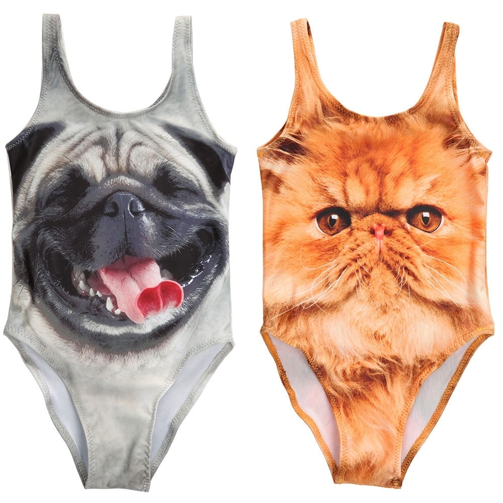 Animals Girl Kids Bathing Suit Swimwear Bikini Tankini Swimsuit ...