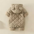 thumbnail image 4 of IVEYRTF Toddler Kids Bodysuit Cute Bear Print Fleece-Lined Hooded Romper Zip Front Thermal Fall Winter Cozy Warm One-Piece Outerwear for Children 1-2 Years(Khaki,1 Years), 4 of 7