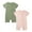 Green & Pink, variant on MYGBCPJS Baby Boy Romper Sleepsuit Toddler Baby Girl Short Sleeve Bodysuit Pajamas, Bamboo Rayon, Ribbed Knitted, 2-Pack