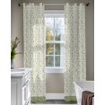 thumbnail image 4 of Green Floral Sheer Curtains 84 Inch Length 2 Panels Set for Living Room/Bedroom, Spring Flowers Kitchen Curtains with Grommet Semi-Sheer Curtains Drapes Voile Window Treatments 52"x84"x2, 4 of 7