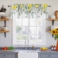 thumbnail image 2 of 2 Pack Rustic Floral Plant Valance for Window Green Eucalyptus Leaves Sage Lemon White Kitchen Valance Rod Pocket Short Curtain Topper Decorative Window Treatment for Living Room Bedroom 54"x18", 2 of 8