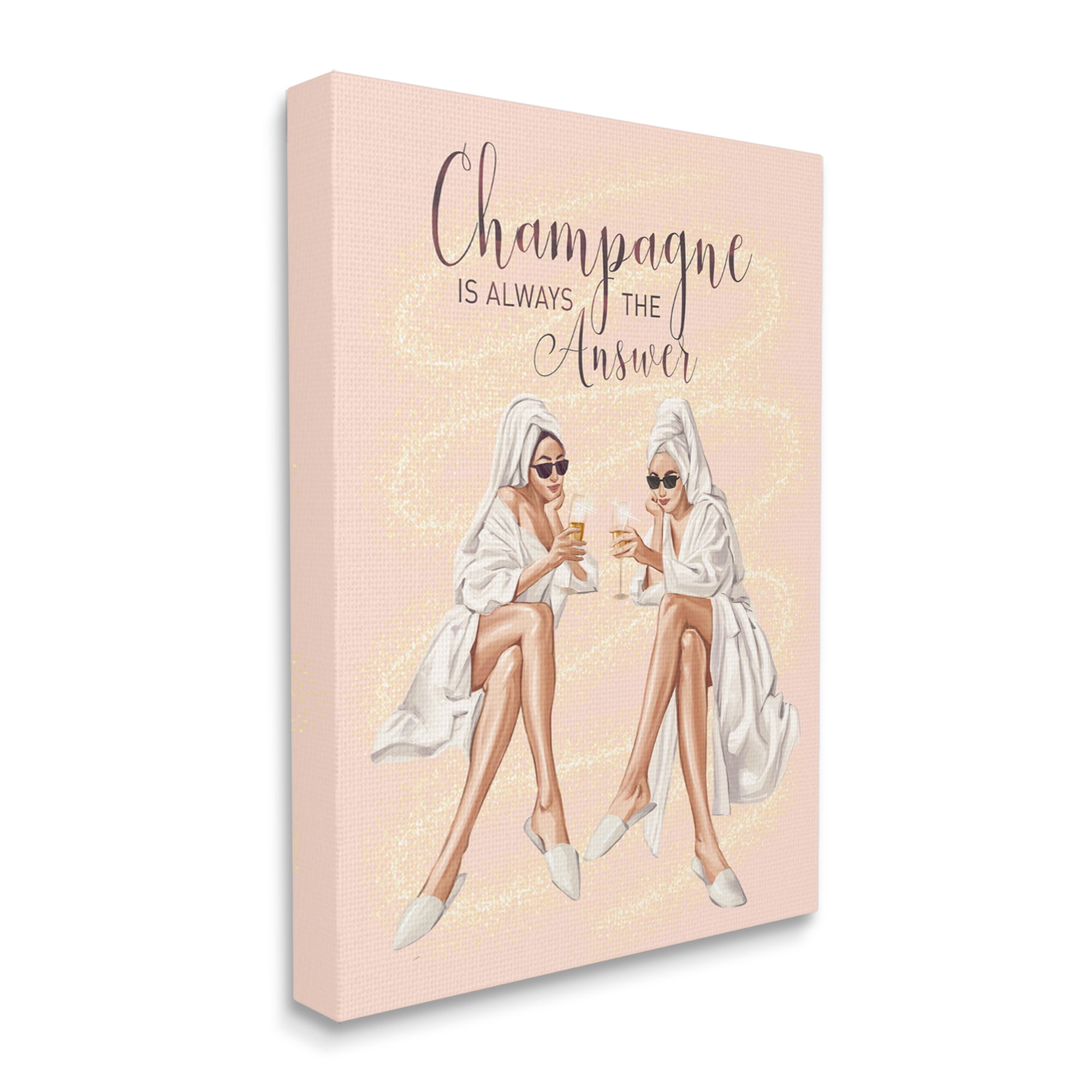 Stupell Industries Champagne Typography Quote Pink Glam Robes Cheers Canvas Wall Art, 30 x 40, Design by Ziwei Li