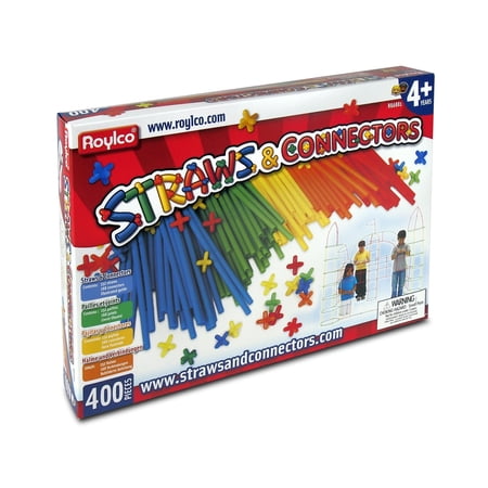 Roylco Straws and Connectors – 400-Piece STEM Building Set for Open-Ended Construction Play, Engineering & Creative Problem Solving in Classroom, Camp & Home Learning