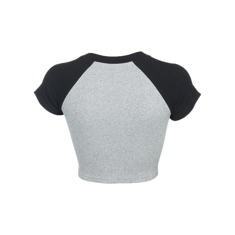 WYNNQUE Crop Tops 2024 Summer Aesthetic Clothes Y2K Cute Workout Tops  Gothic Fashion Basic Casual Short Sleeve t Shirts Baby Tees Shirts Teen  Girl Clothes Going Out Tops White price in UAE