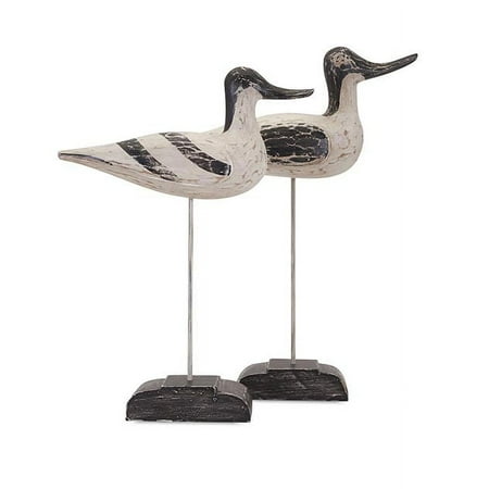 Wood Carved Birds - Set of 2
