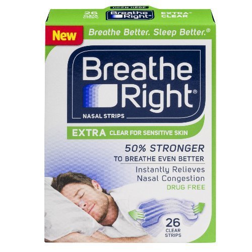 Breathe Right Extra Strength Clear DrugFree Nasal Strips, 26 count