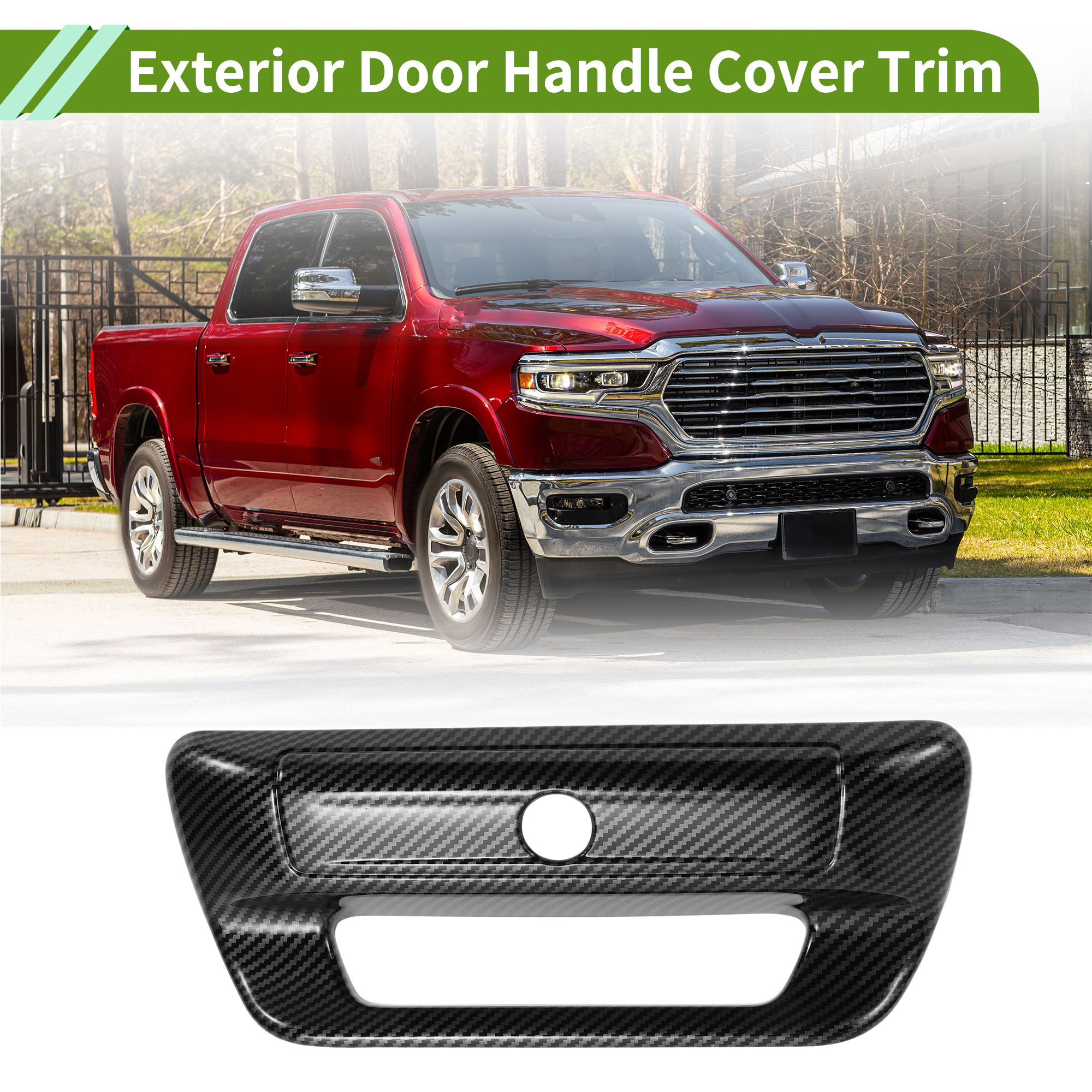 Unique Bargains Car Door Handle Cover Black for Dodge for Ram 1500 2500 3500 2019-2025