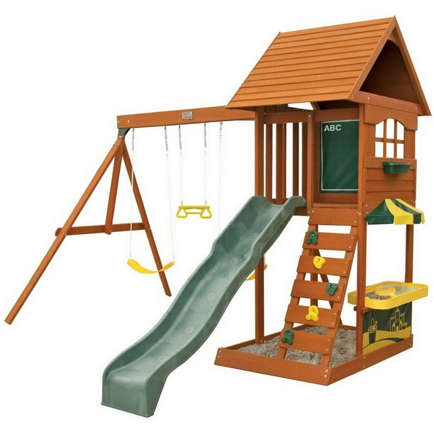 KidKraft F23242 Sandy Cove Kids Children Wooden Outdoor Swing Playset