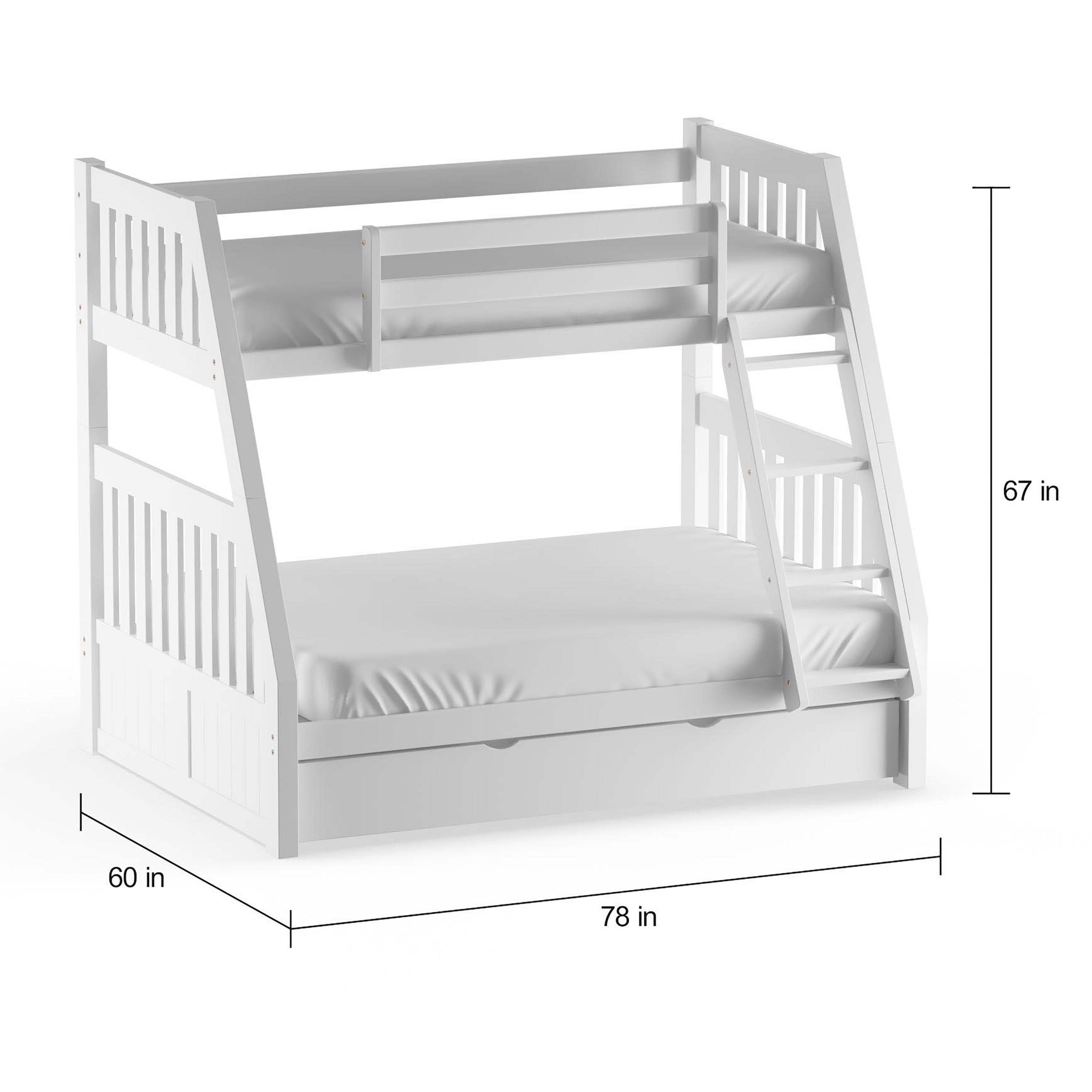 Furniture of America Jone Wood Bunk Bed, Twin/Full, White