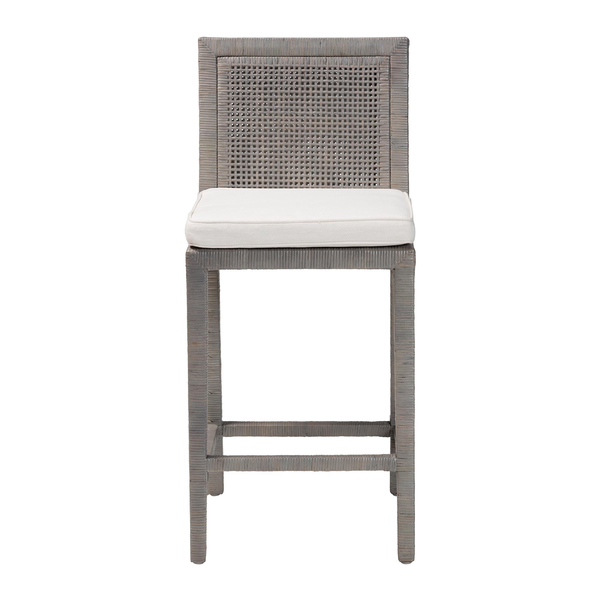 bali & pari Sofia Boho Counter Stool, Counter Height, Seat Height of 27", French Grey