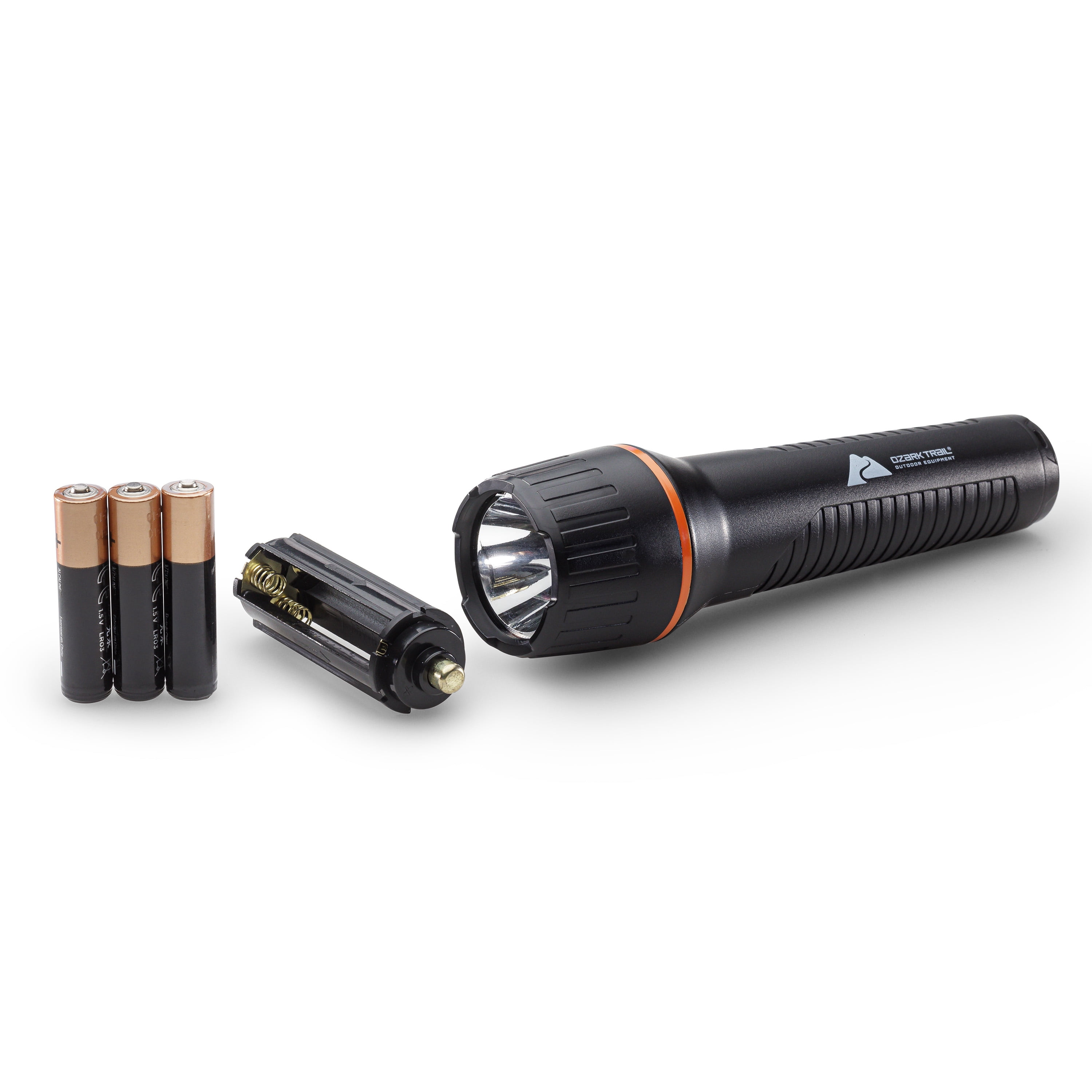Ozark Trail LED Flashlight, 500 Lumens, 3 AAA Batteries Included, Water-Resistant, Impact-Resistant Body