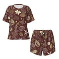 thumbnail image 4 of Picia Coffee and Flowers Pajamas Sets for Women Soft Short-Sleeved Pjs with Lounge Shorts Two Piece Sleepwear-Small, 4 of 9