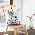 thumbnail image 5 of LALILO Throw Pillow Covers Cat Bicycle Adorable Cute Bicycle Cat Cushion Cover 18" x 18", 2 Pack, 5 of 6