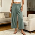 thumbnail image 2 of Bovxnpu Womens Pajama Pants Sleep Loungewear Bottoms Loungewear Pants Summer Cotton Wide Leg Loose Draped Sleepwear, 2 of 9