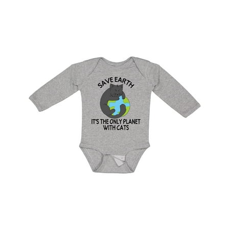 

Inktastic Save Earth It s the Only Planet with Cats with Black Cat Gift Baby Boy or Baby Girl Long Sleeve Bodysuit