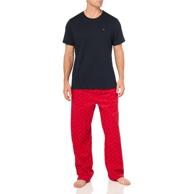 Conjunto de pijama Tommy Hilfiger, set de dormir de popelina para hombre