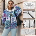 thumbnail image 6 of Renewold Bohemian Flower Blue Violet Womens Y2K Oversized Hoodies Zip Up Fleece Jackets Sweatshirts Hooded Sweaters Long Sleeve Pullover Jackets Tops Fall Winter Outfits Preppy Clothes, 4XL, 6 of 7