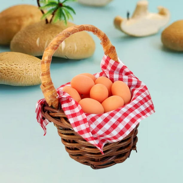 Casa de muñecas en miniatura a escala 1:12, modelos de cesta de huevos en miniatura a escala 1/12, casa de muñecas perfke Huevos de casa de muñecas