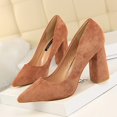 thumbnail image 2 of Xiaoxatg Stylish Closed Toe Heels for Women - Comfortable Round Toe Block Shoes for All-Day Wear 7 Pink, 2 of 6