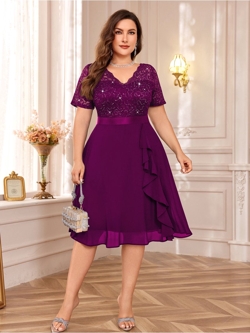 Miusol Women's Cocktail Long Dress Miusol Women's Classy Ruffle Cocktail  Dress - Long Prom & Evening Gown With Keyhole Neck Miusol Navy