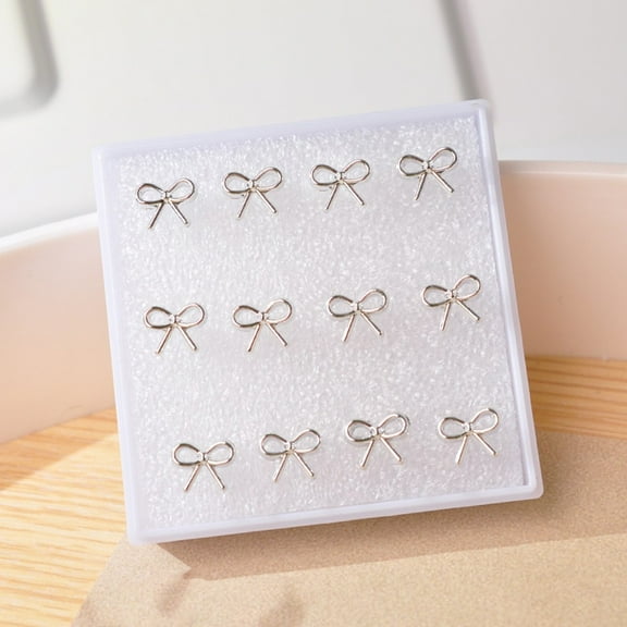 6 Pairs Bow Shaped Earrings Fashion New Earrings