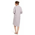 thumbnail image 2 of Clearance Women Cotton Nightgown Button Down Boyfriend Nightshirt Mid-Long Style Sleepshirt Pajama Tops,Long Sleeve V-Neck Plaid Night Gown Pajama Dress,S-XL Gray, 2 of 7