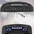 thumbnail image 2 of Portable Bluetooth PA Speaker System - 800W 12” Outdoor Bluetooth Speaker Portable PA System - Party Lights, USB SD Card Reader, FM Radio, Rolling Wheels - Wired microphone, Remote - Pyle PPHP127B, 2 of 7