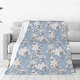 thumbnail image 4 of Cauagu Lily Flower Pattern Flannel Bed Blankets,Fleece Blanket Comfortable Air Conditioning Blanket for Sofa Bed Travel Couch & Living Room -50"x40", 4 of 8