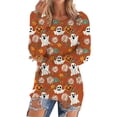 thumbnail image 2 of IMENGL Fashionable casual printed pullover with pockets plush, Orange L, Size M-4XL, 2 of 5