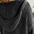 thumbnail image 5 of Mohiass Women's V Neck Sweater Long Sleeve,Hollow Out Knit Hoodies Crochet Top Beach Lightweight Blouse Black L, 5 of 7