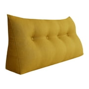 WOWMAX Sofa Daybed Triangular Wedge Cushion Backrest Positioning Support Pillow, Full, Yellow
