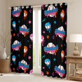 thumbnail image 2 of jejeloiu Baseball Games Gaming Curtains Pack of 2 (42x84 Each),Colorful Cartoon Stars Curtains Blackout For Girls Kids, 2 of 6