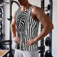 thumbnail image 5 of Daiia Optical Zebra Illusion Printed Men's Quick Dry Fit Muscle Tank Top Slim-Fit Tank Workout Tank Top Lightweight Sports Tank Top-Small, 5 of 7