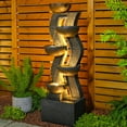 thumbnail image 2 of 6-Tiered Garden Water Fountains Large Outdoor Fountains and Waterfalls with Light for Patio Yard Porch Pool Decor, 2 of 7