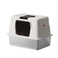 thumbnail image 2 of Fully Enclosed Cat Litter Box, Hooded Cat Litter Pan with Flip Entry Door, 50 x 35 x 35cm Overall Size, Stainless Steel Base 50 x 35 x 10cm, 2 of 5