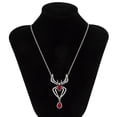 thumbnail image 1 of Collar para mujer, joyería para mujer, collar de araña con gemas de imitación de gota de agua negra oscura, cadena fina de metal, collar con colgante., 1 of 4