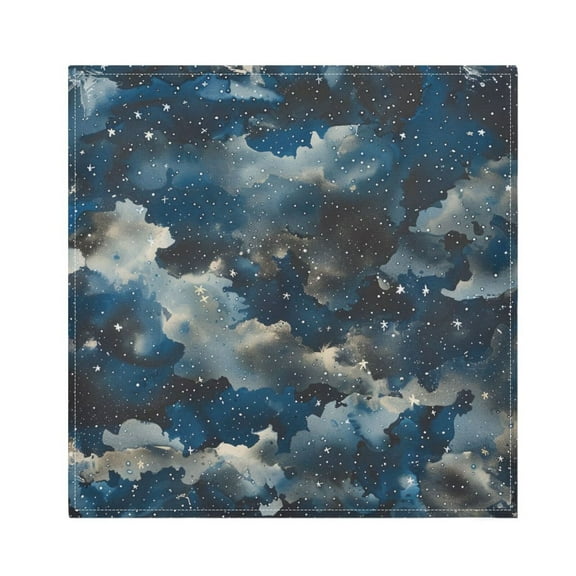 JSTEL Blue Camouflage Satrs Starry Sky Cloth Napkins Set of 1, 20x20 Inch Washable and Reusable Napkin for Decoupage Dinner Party Everyday Use
