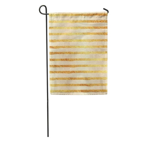 SIDONKU Light Faux Gold Pattern Stripe Garden Flag Decorative Flag House Banner 28x40 inch