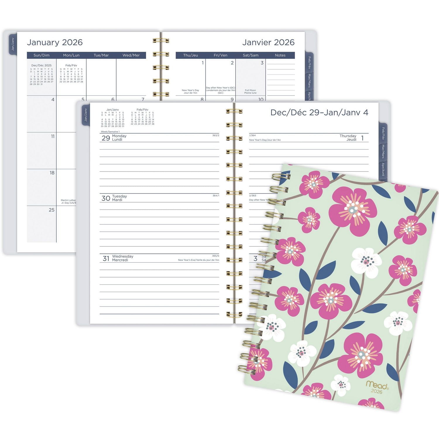 2026 Mead® Spring Floral Small Weekly Planner