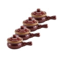 thumbnail image 2 of HIC Harold Import Co. Individual Brown Ceramic Stoneware 14 oz French Onion Soup Crock Chili Bowls Set Of 4, 2 of 2