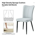 thumbnail image 3 of PU Leather Dining Chair Set of 4, Modern Office Chair with High Backrest and Black Metal Legs, Ergonomics Armless Office Chair for Dining Room, Restaurants, Offices, Light Gray, 3 of 9