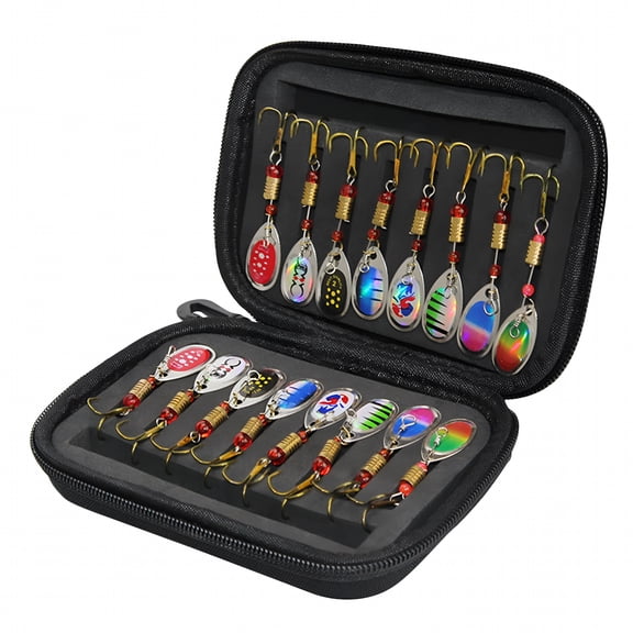 BESTSKY Fishing Lures Metal Baits Set for Trout Bass Casting Spinner with Storage Bag, 16pcs
