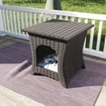 thumbnail image 3 of MeetLeisure Patio End Table, Wicker Side Table and Cat Bed with A Cushion for Cats, 3 of 8