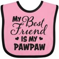 thumbnail image 3 of Inktastic My Best Friend is My Pawpaw with Hearts Boys or Girls Baby Bib, 3 of 4