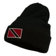 thumbnail image 2 of Trinidad Flag Embroidered Long Knitted Beanie - Navy OSFM, 2 of 5