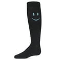 thumbnail image 2 of MeMoi  Smiley Embossed Knee-High Socks - Girls - Female, 10, Black, 2 of 2
