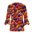 thumbnail image 5 of LOVZFMLL Cardigan pour Femmes 2025 Halloween Boutons Cardigan Imprimé Citrouilles Manches 3/4 Col Décontracté, 5 of 5