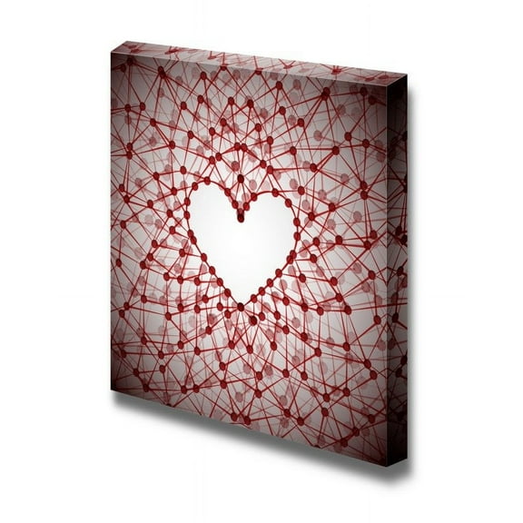 wall26 - Canvas Prints Wall Art - Molecular Structure, Forming a Heart Shape | Modern Wall Decor/Home Decoration Stretched Gallery Canvas Wrap Giclee Print. Ready to Hang - 24" x 24"